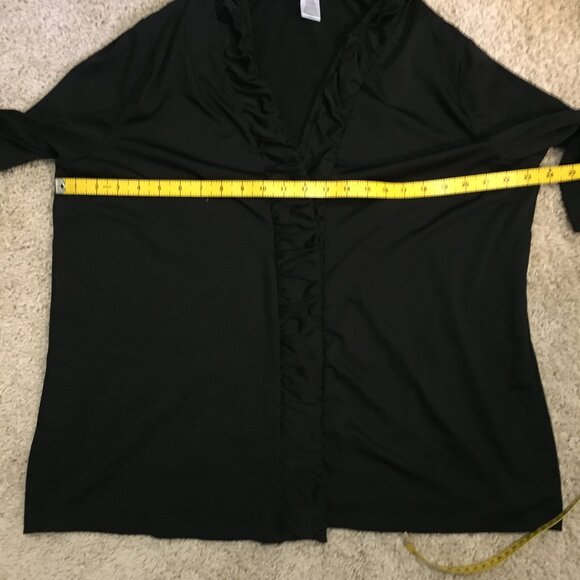 Black Gothic Maestro Ruffled Hem Open Cardigan - Picture 13 of 16